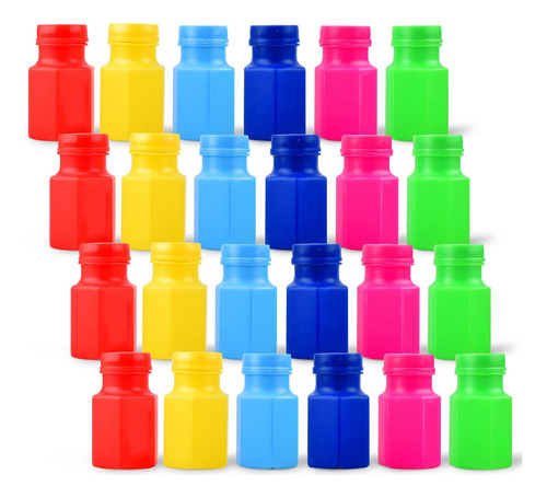 Paquete 24 Mini Botellas Burbujas Varita Repuesto Niños. Color
