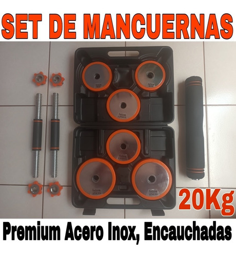 Set De Mancuernas 20kg Premium Inox 