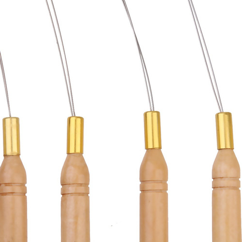 12 Micro Hair Extension Bucle De Madera Enhebrador De Agujas