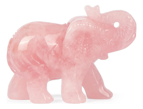 ~? Hxswkk 2.5inch Tallado A Mano Cuarzo Rosa Cristal Elefant