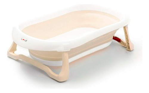 Bañera Plegable Love 2742 Con Termometro + Colchon Reductor Beige Beige