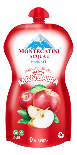 Doypack Agua Premium Sabor Manzana 350ml Montecatini Acqua