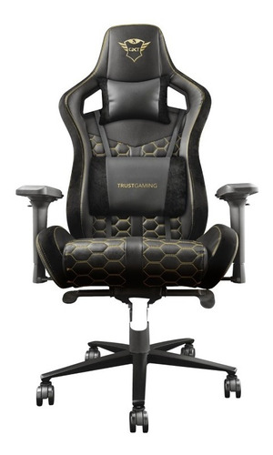 Silla de escritorio Trust GXT 712 Resto pro gamer ergonómica  negra con tapizado de cuero sintético