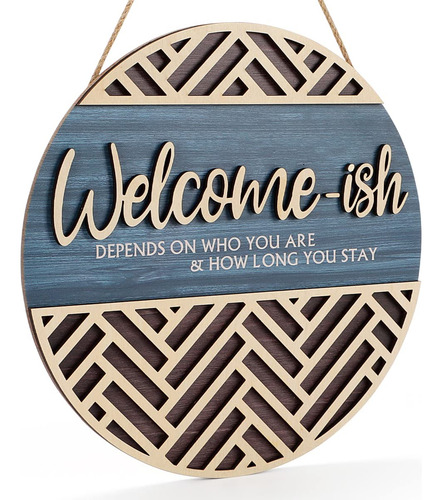 Placa Colgante Iarttop 3d De Bienvenida Para Puerta De Entra