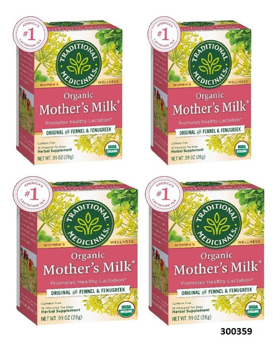 3x4 Mother's Milk Te Organico Natural Madres Lactante W01