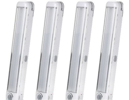 Pack 4 Lámparas De Emergencia Recargable 120 Leds 940 Lumen Color Blanco