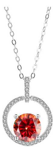 3ct Moissanita Collar De Diamantes Plata Esterlina Cadena