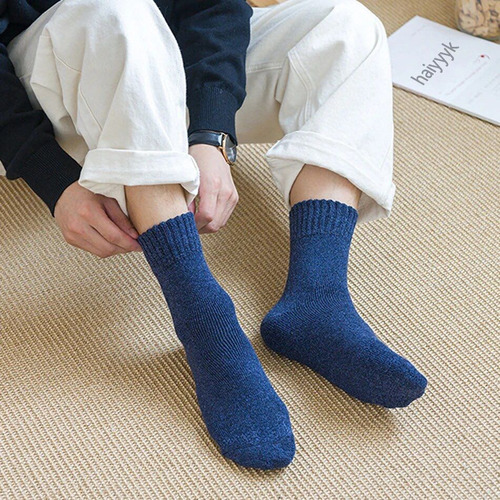 5 Pares De Calcetines Térmicos De Algodón Para Hombre
