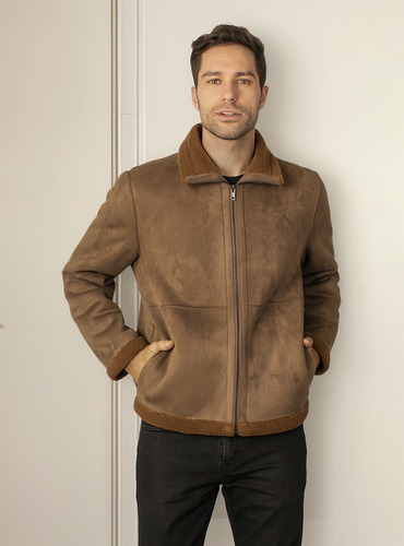Chamarra De Gamuza Para Hombre Gam7063 Abrigo Greenlander