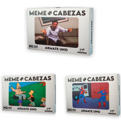 Imagen 1 de 10 de Juego De Mesa Meme Cabezas Pack X 3 Fight Rompecabezas