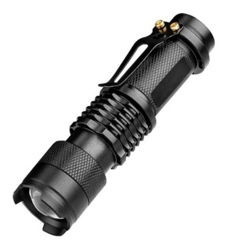 Lampara Tactica Luz Blanca Led Bateria Recargable Con Zoom Linterna Negro Luz Blanco