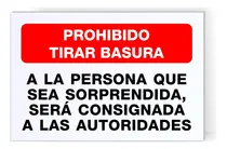 Comprar Señalamiento Prohibido Tirar Basura 40x60 Letrero