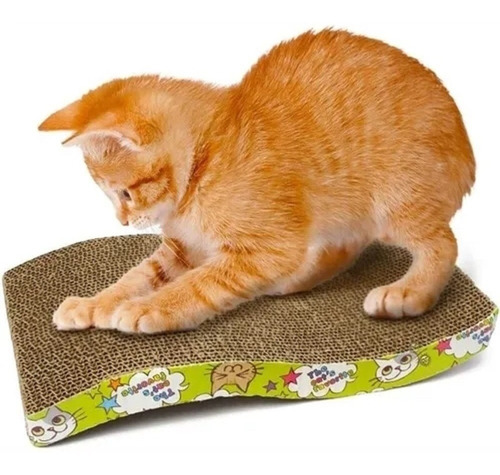 Rascador De Cartón Corrugado Para Gatos Ondulado + Hierba 