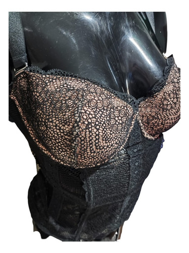 Top Estilo Corset | Copa Demi | Victoria's Secret | 36c Negro 36c
