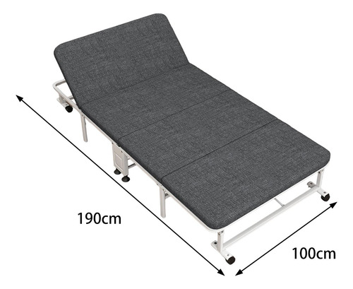 Cama Plegable Con Colchón, Cama Auxiliar, 190x28x100cm