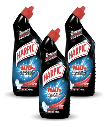 Harpic Limpiador Desinf. Wc - Removedor De Sarro 3 X 750 Cc