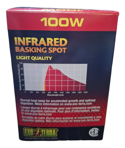 Foco Emisor Luz Inflarojo P/reptiles Heat Glo 100w Exa Terra