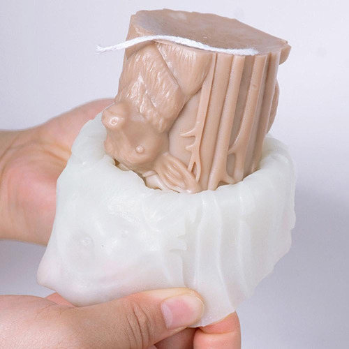Vela De Árbol De Navidad 3d Con Molde De Silicona, Vela Navi