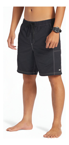 Short Surf Quicksilver Para Hombre, Color Negro