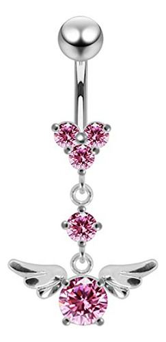Aros - Dangling Wings With Gems Sterling Silver 316l Surgica