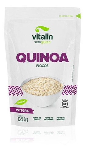 Quinoa Flocos Integral Sem Glúten Vegano Vitalin 120 Grs