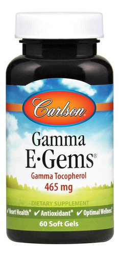 Carlson Labs Gamma E Gems, 465 Mg 60 Sofgels Sabor Sin Sabor