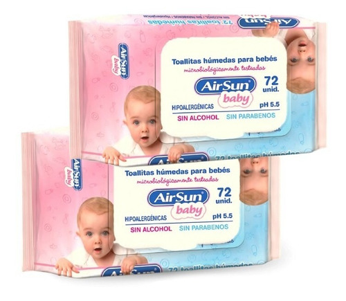Airsun Baby Toallitas Humedas Pack X 144 Unidades Con Tapa