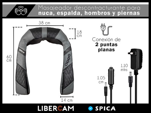 Imagen 4 de 10 de Masajeador Electrico Spica S-150 Cervical Espalda Pies Cabez