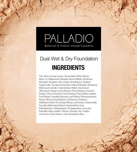 Base de maquillaje en polvo compacto Palladio Base herbal Wet & Dry Foundation