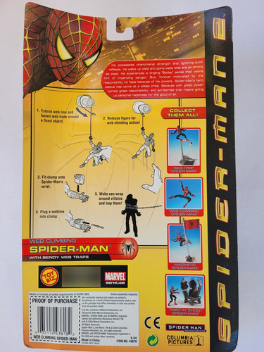 Spiderman 2 Movie Web Climbing Toybiz Marvel 2002 (Usado)