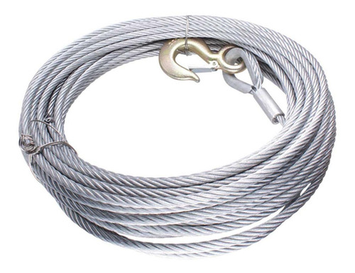 Cable De Acero Galvanizada  C/gancho 7x19 3/16  Rollo 9.14m