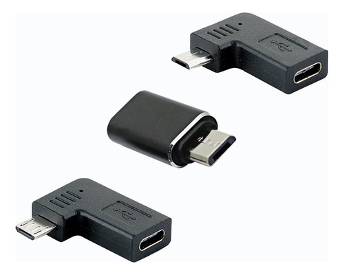 Adaptador Dato Usb Tipo Dama Micro 2.0 5 Pin 90 Grado 3