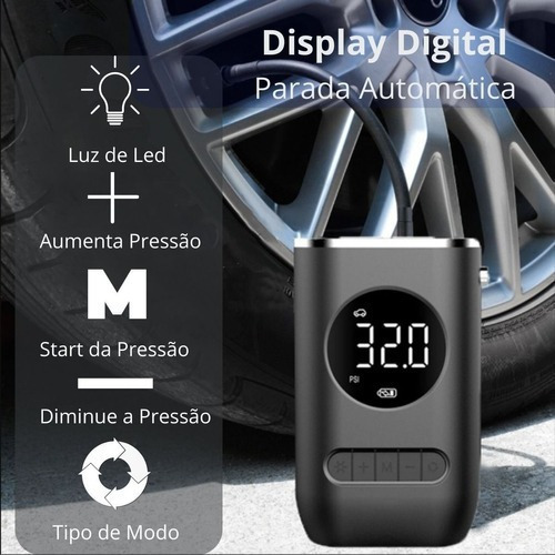 Bomba Infladora De Coche Con Pantalla Digital Recargable Ina