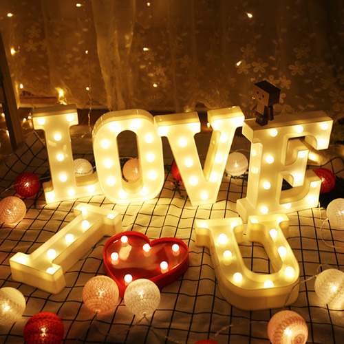 Letrero Led Con Forma De Alfabeto Con Bombillas Para Eventos