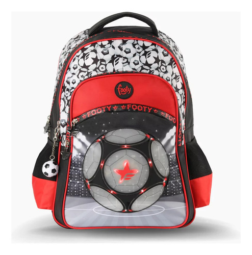 Mochila Escolar Espalda Footy 18  Futbol  Con Luz Led Nene