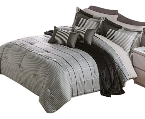 Edredón Individual Concord Lavable Gray Microfibra