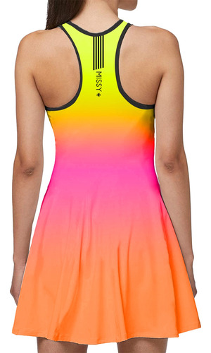 Imagem 2 de 6 de Vestido Beach Tennis C/ Shorts Degrade Amarelo Beachwear