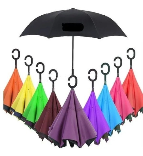 12 Paraguas Sombrilla Invertido Doble Capa 