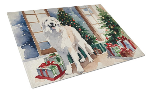 Dac2672lcb Great Pyrenees Cozy Christmas Glass Cutting Board