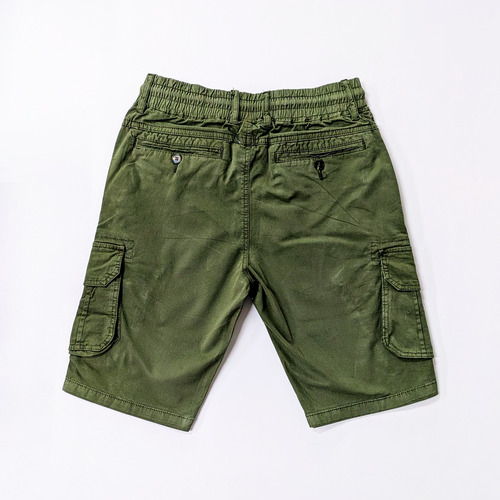 Short Cargo Con Cordón Ajustable Y Bolsillos Para Hombre