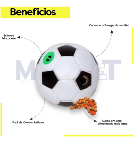 Brinquedos Pet Bolinha Inteligente Petisco Bola Futebol AMERICANPET