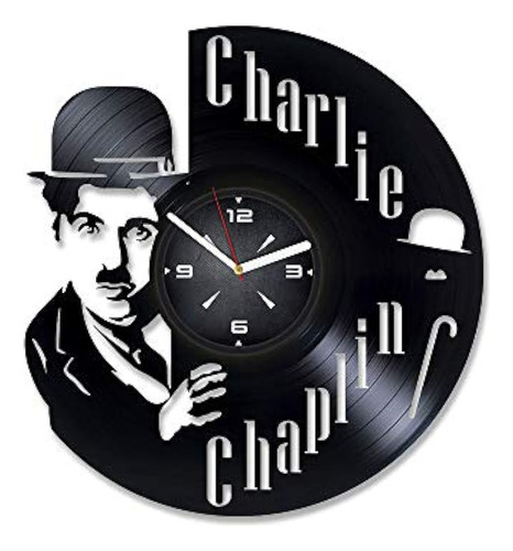 Reloj De Pared Con Disco De Vinilo De Charlie Chaplin. Decor