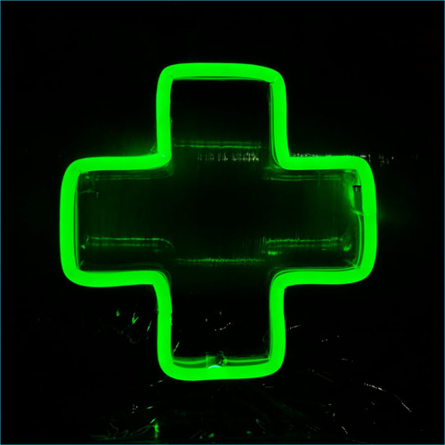 Cartel Neon Led Cruz Farmacia Diseño Decoracion Iluminacion