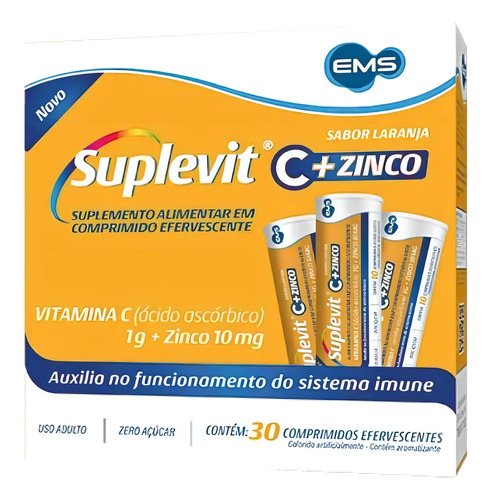 Vitamina C 1g+zinco 10mg Com 30cp Efervescentes Suplevit