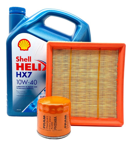Kit 2 Filtros Fram+ Shell Hx7 10w40 Virtus 1.6 Nafta