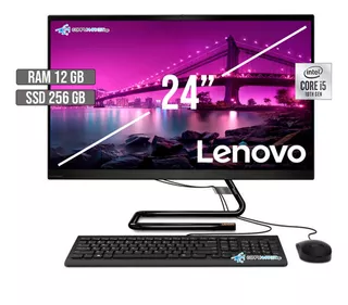 Todo En Uno Lenovo Intel Core I5 10400t Ssd 256gb Ram 12gb Color Negro