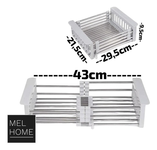 Escurridor Vajilla Extensible Metálico/plástico Cocina Hogar