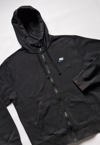 Campera Deportiva Hombre Capucha Negro Original Nike M (Usado)