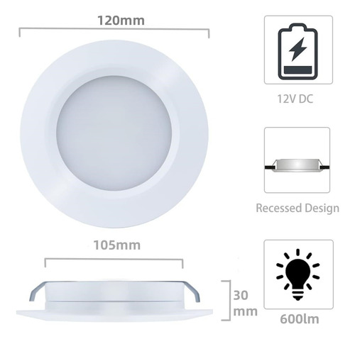 Plafon Led Spot Bote Integral De 9 W, 12 Cm De Diámetro 4pcs