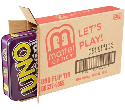 Juego De Mesa Uno Flip De Cartas Mattel Caja Metálica Envió